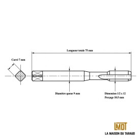 Jeu 3 tarauds 1/2" - 12 BSW