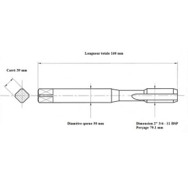 Taraud machine GAZ 2"3/4 11 BSP