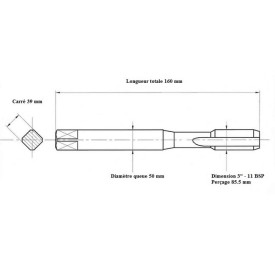 Taraud machine GAZ 3" 11 BSP