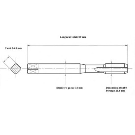 Jeu 2 tarauds métrique fin 23x150