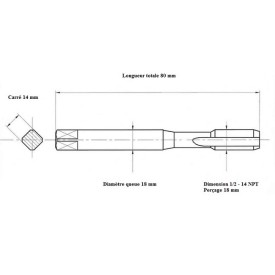 Taraud GAZ conique 1/2" 14NPT