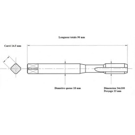 Jeu 2 tarauds métrique fin 24x100