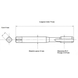 Taraud machine électrique PG 9