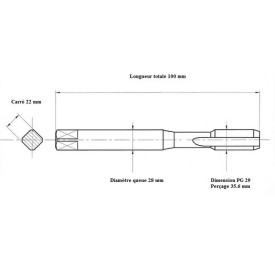 Taraud machine électrique PG 29