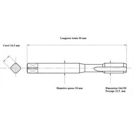 Jeu 2 tarauds métrique fin 24x150
