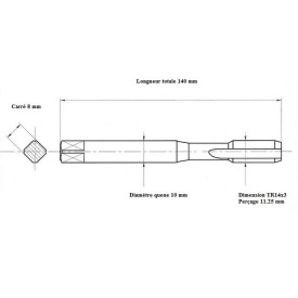 Taraud machine TRAPEZE TR14x3