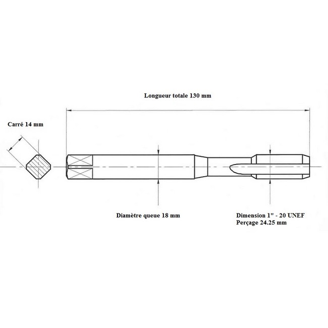 Taraud à Main à Flte Droite M5 en Acier à Outils Allié - MOTHINESSTO - 20pcs