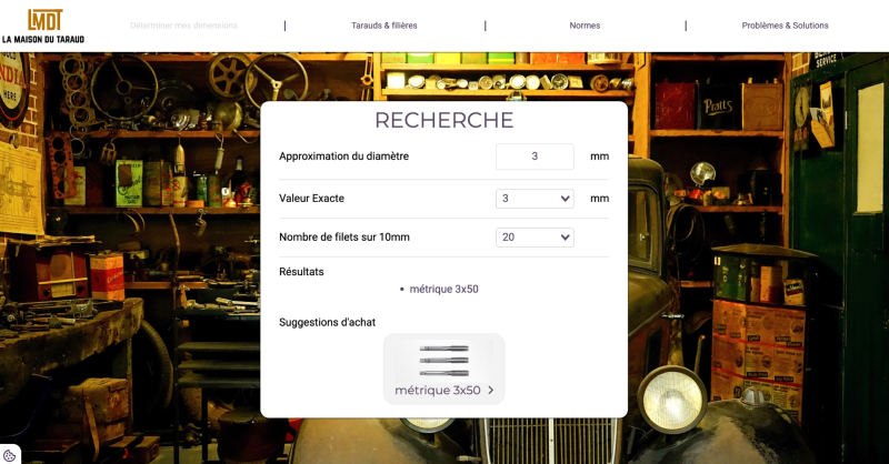 outil de détermination de filetage La maison du taraud